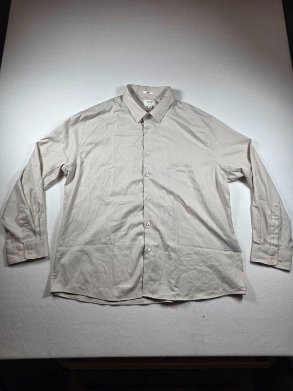 Julian & Mark Shirt Mens XXL Off-White Stretch Long Sleeve Collared Button Up